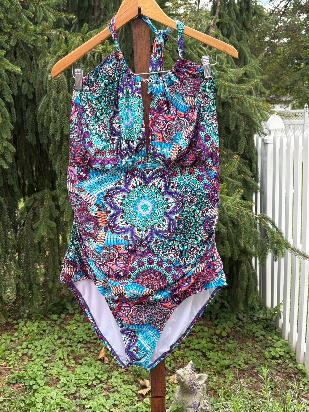 Mandala Print Halter One-Piece